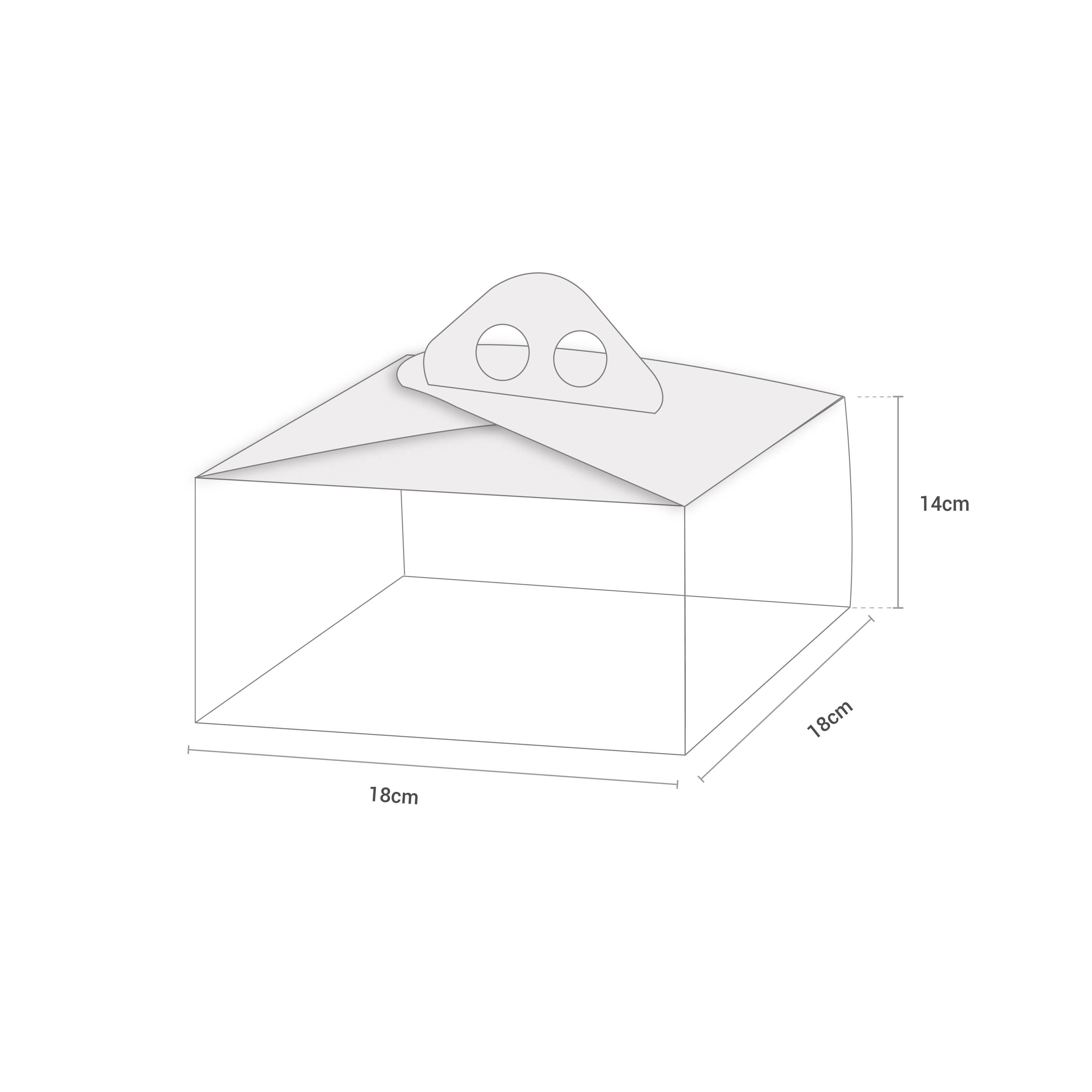 Saplı Turta Kutusu (No:0) 18x18x12 cm - 50 Adet