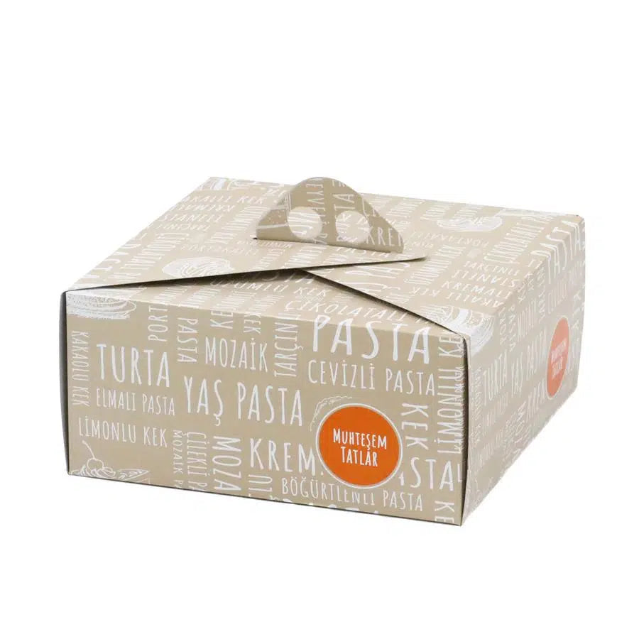 Saplı Turta Kutusu (No:1) 22x22x12 cm - 50 Adet