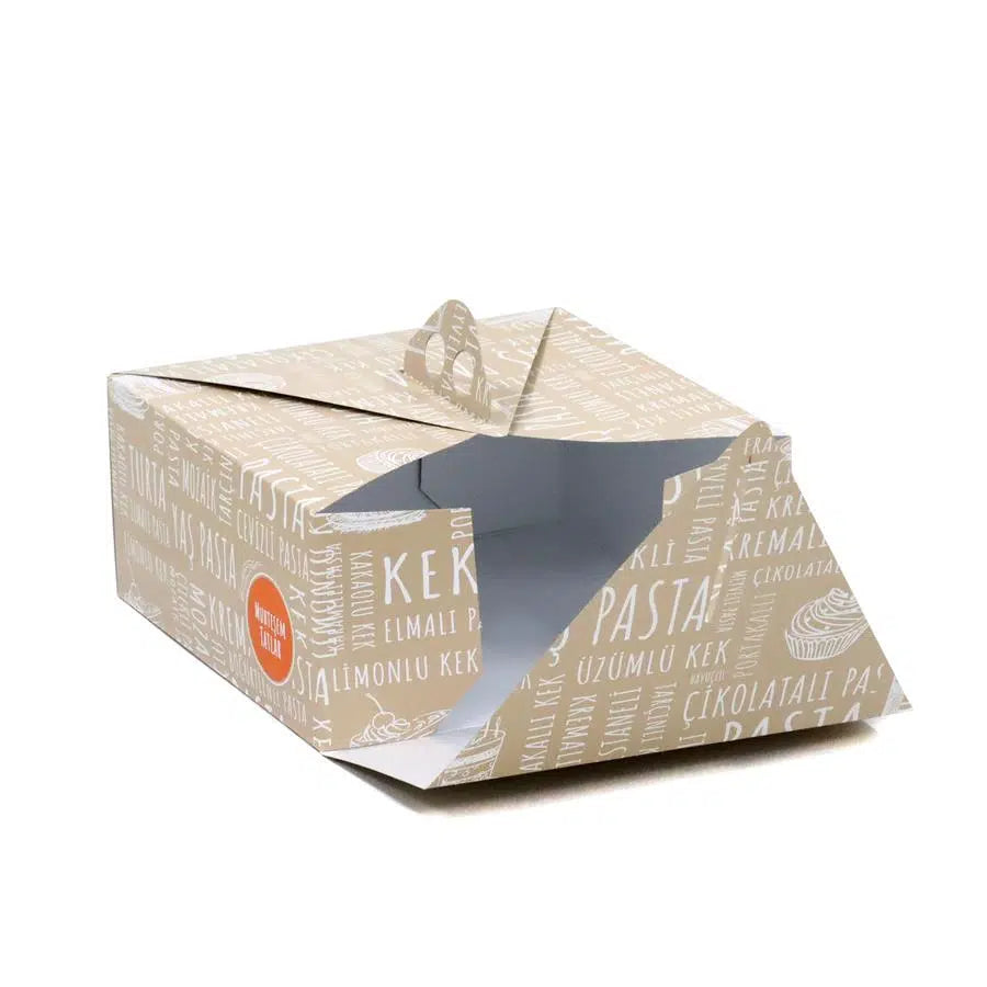 Saplı Turta Kutusu (No:1) 22x22x12 cm - 50 Adet
