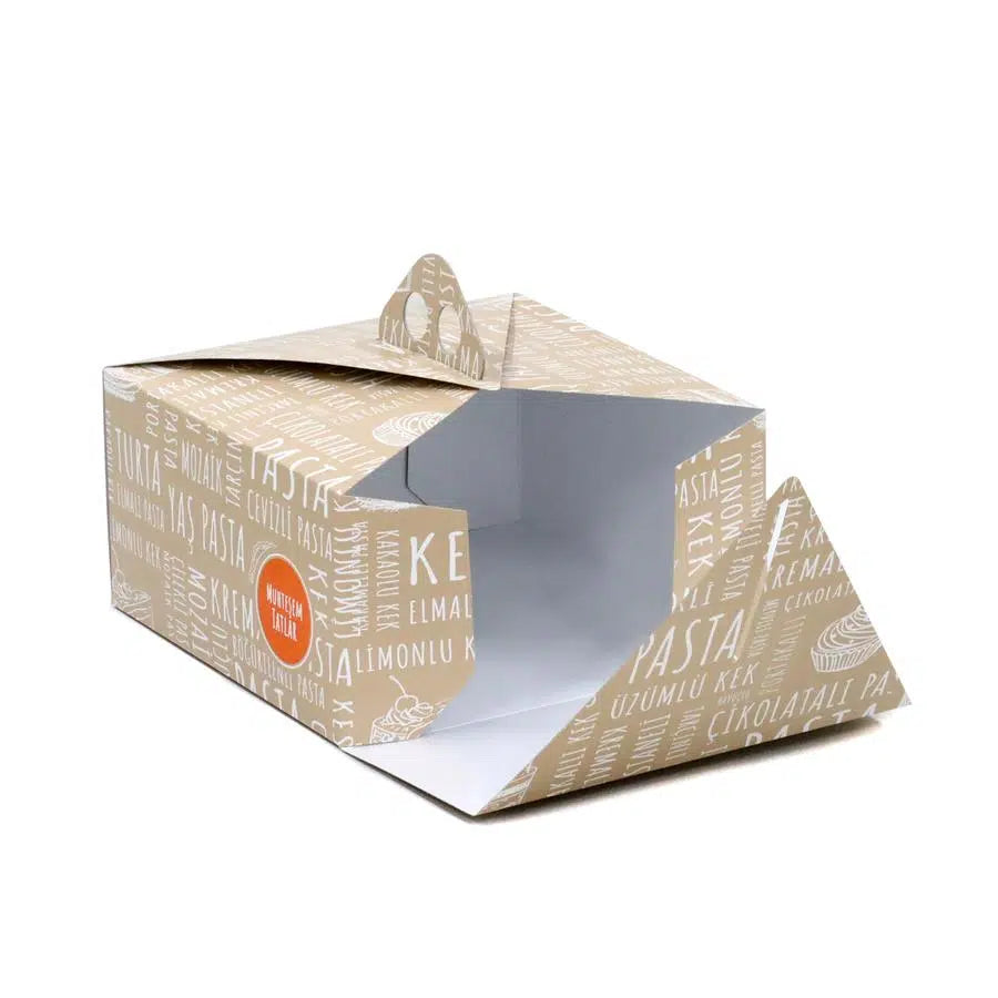 Saplı Turta Kutusu (No:2) 25x25x13 cm - 50 Adet