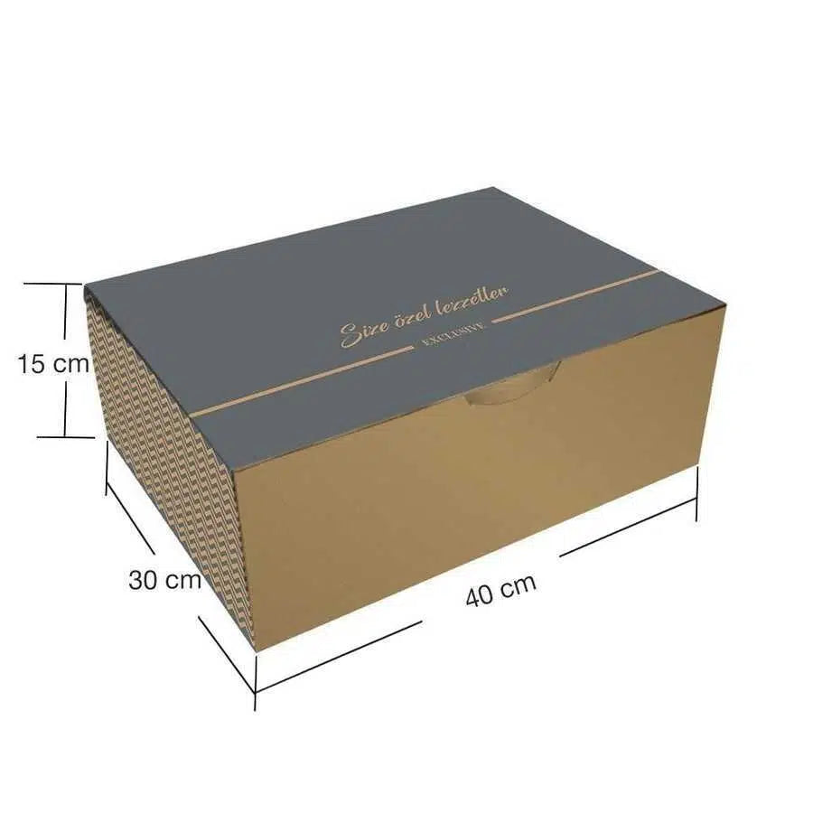 Şekilli Pasta Kutusu 30x40x15 cm - 25 Adet