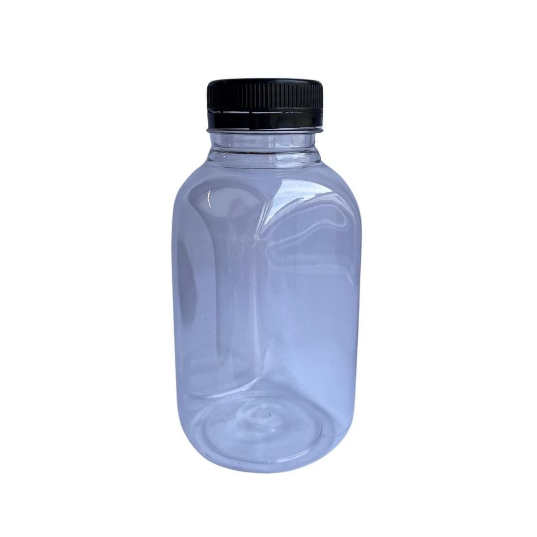 Plastik Köşeli Şeffaf Şişe Kapaklı 250 ml 220Adet