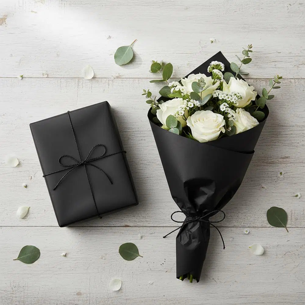 Siyah Hediye ve Çiçek Kağıdı 68 cm x 20 mt.