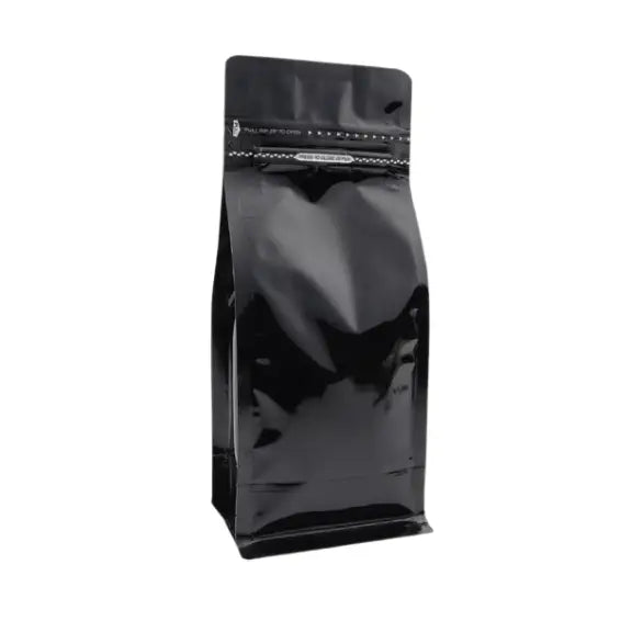 Pocket Kilitli Parlak Siyah Metalize Flat Bottom Torba, 11,5 x 21,5 + 8 CM