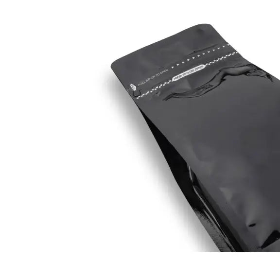 Pocket Kilitli Parlak Siyah Metalize Flat Bottom Torba, 11,5 x 21,5 + 8 CM