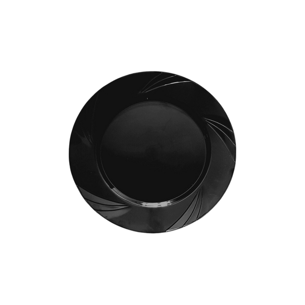 Siyah Mika Parti Tabağı 22.5 cm
