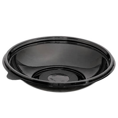 Siyah Yuvarlak Salata Kasesi 500cc PET(Kapak Hariç)