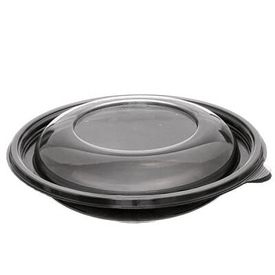 Siyah Yuvarlak Salata Kasesi 500cc PET(Kapak Hariç)