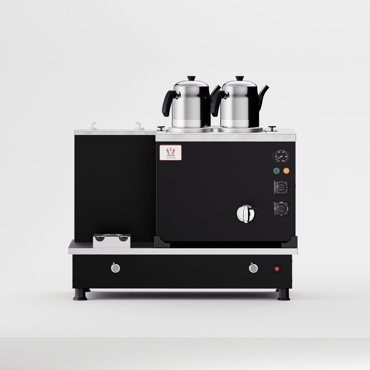 Statik Turbo Hibrit Çay Makinesi 20 LT 2 Demlik ön görünüm