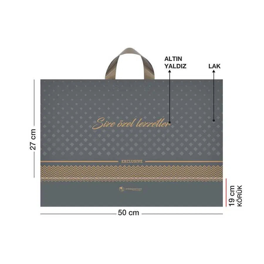 Tatlı Poşeti (Kulplu) 1000 gr 50x27 cm - 50 Adet