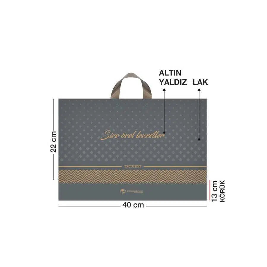 Tatlı Poşeti (Kulplu) 500 gr 40x22 cm - 50 Adet