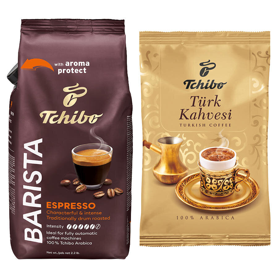 Tchibo Barista Edition Espresso Çekirdek Kahve 1000 g x 8 Paket Alımında Tchibo Türk Kahvesi 100 g x 30 Paket Hediye