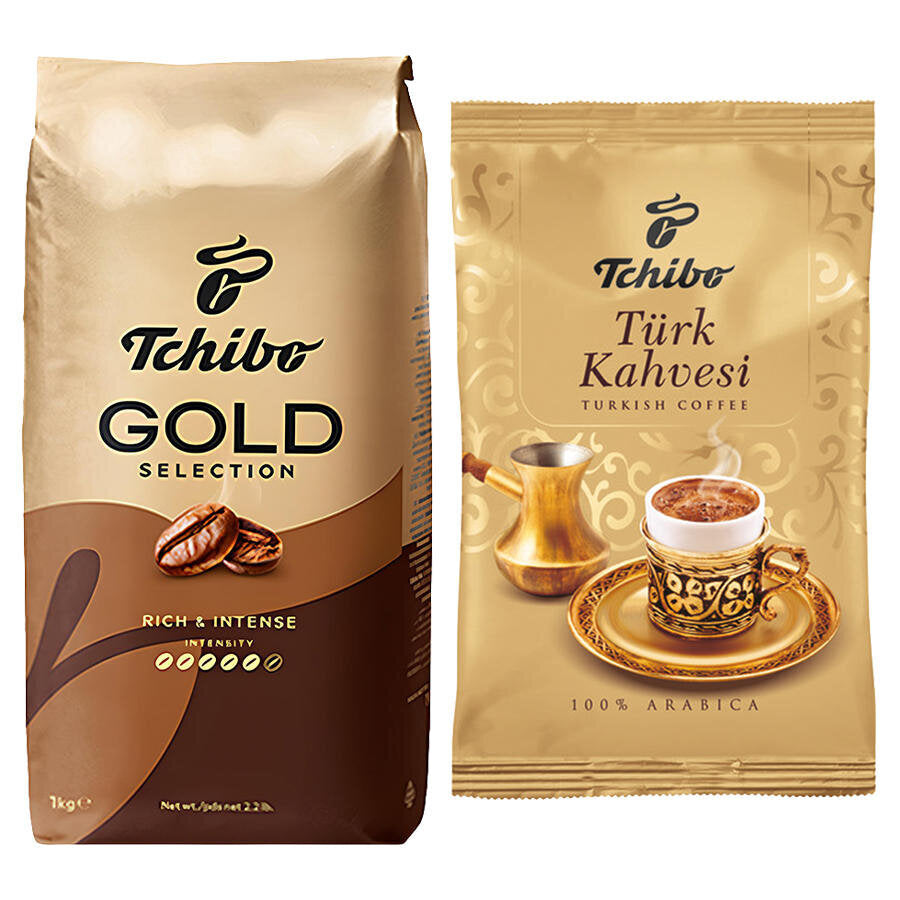 Tchibo Gold Selection Çekirdek Kahve 1000 g x 8 Paket Alımında Tchibo Türk Kahvesi 100 g x 30 Paket Hediye