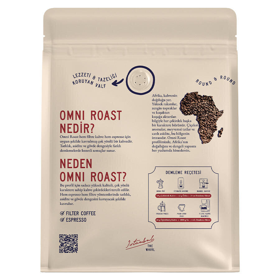 The Whirl Africa Omni Roast Çekirdek Kahve 500 g