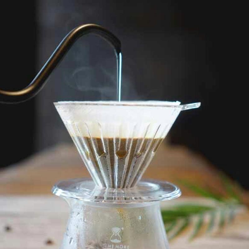 Timemore Crystal Eye 01 V60 Plastik Dripper, 2 Fincan