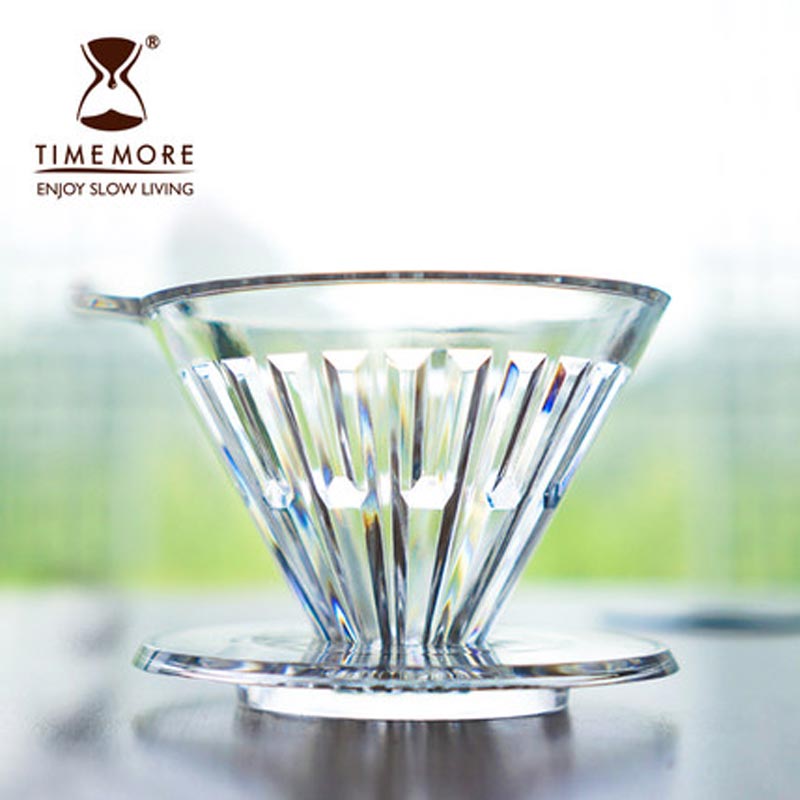 Timemore Crystal Eye 01 V60 Plastik Dripper, 2 Fincan