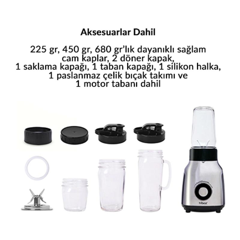 Tribest PBG-5050-C Personal Cam Sürahili Blender, 0.7 L, 500 W, Beyaz