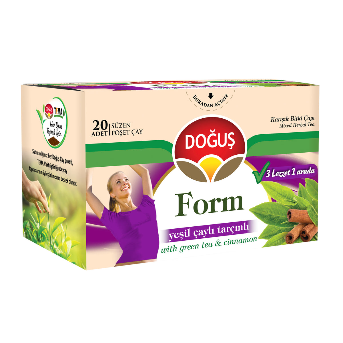 Doğuş Form Çayları Serisi, Yeşil Çaylı Tarçınlı