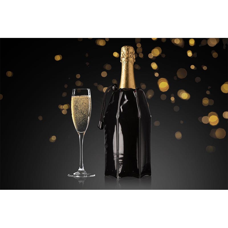 Vacu Vin 38856606 Aktif Şampanya Soğutucu, Siyah