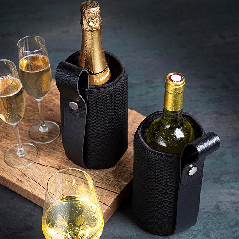 Vacu Vin 38864606 Aktif Esnek Şarap ve Şampanya Soğutucu Artico, Siyah Limited Edition