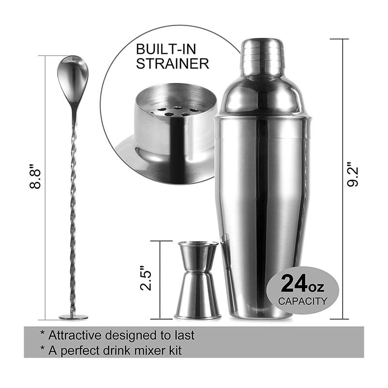 Vosco VSC-3 3 Parça Bar Kokteyl Seti, 750 ml