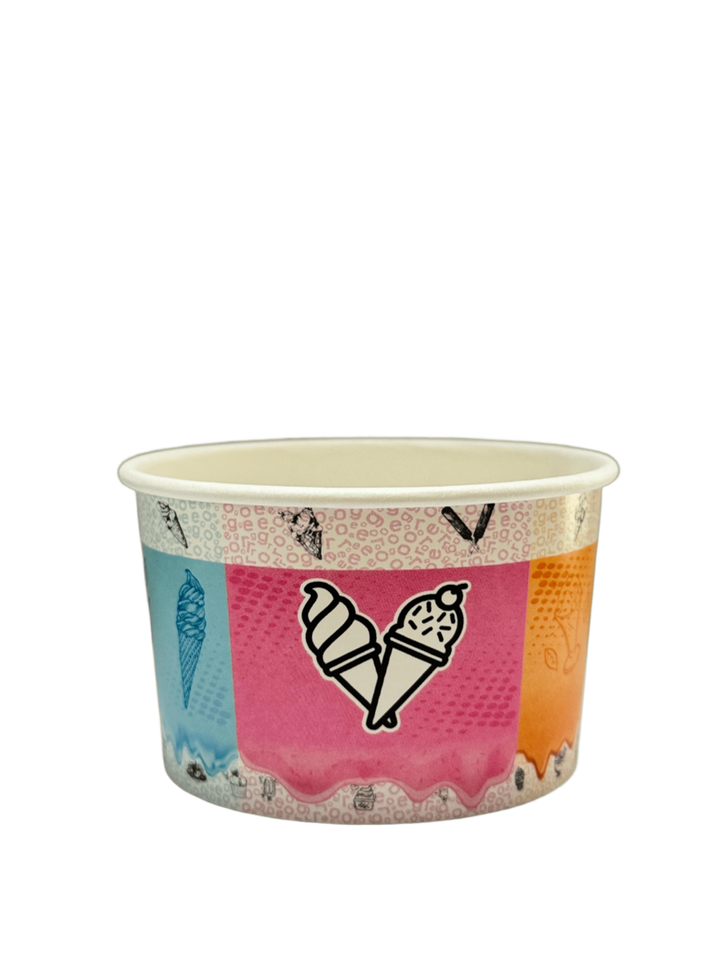 Orego Desenli Karton Dondurma Kasesi 230 gr 1000 Adet