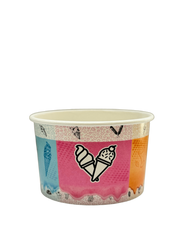 Orego Desenli Karton Dondurma Kasesi 230 gr 1000 Adet