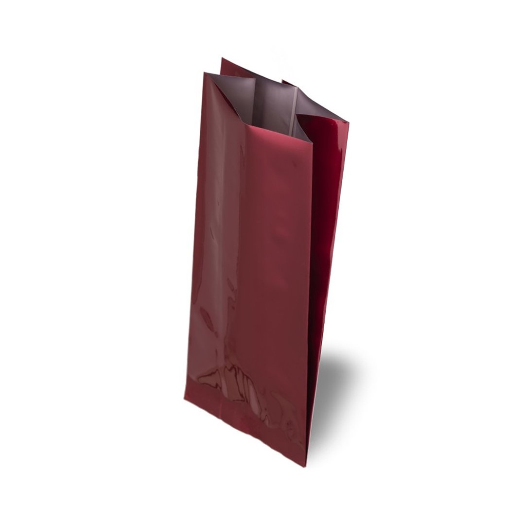 Yan Körüklü Torba Bordo Alüminyum 7,5x20x4 Cm