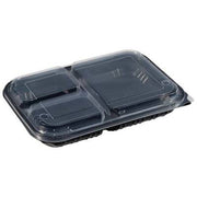 YENİ 3 Bölmeli Siyah Kebap Kabı Seti