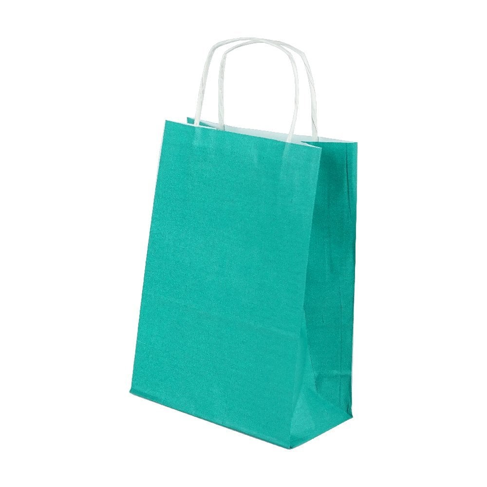 Yeşil Burgu Saplı Büyük Boy Kağıt Çanta 32x40x12 cm