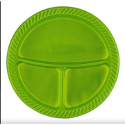 Tabak Plastik çap 26 cm 3 Gözlü Yeşil 25 ADETLİ